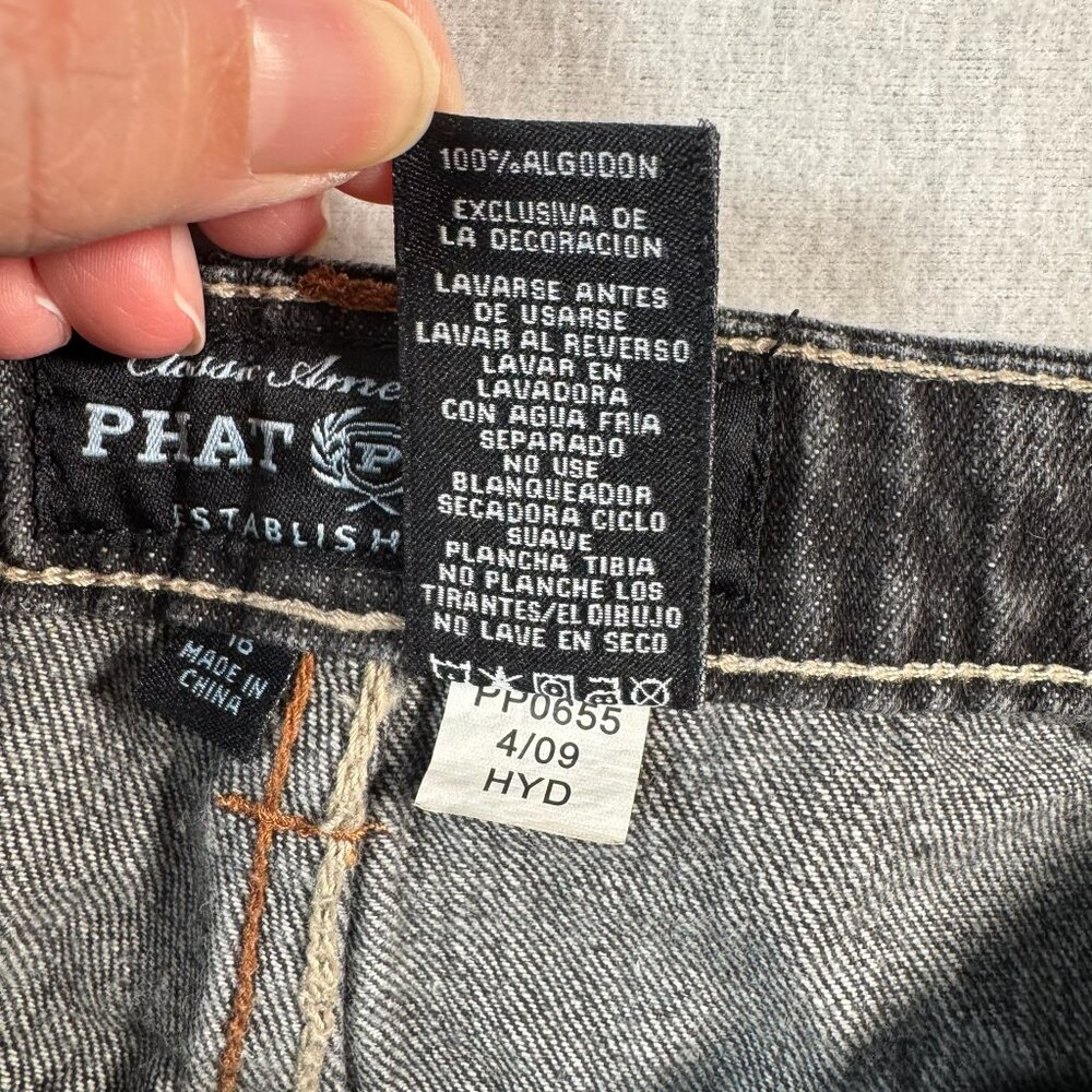Phat Farm Jeans Womens 18 Black Straight Leg High Rise Dark Wash - Picture 8 of 11